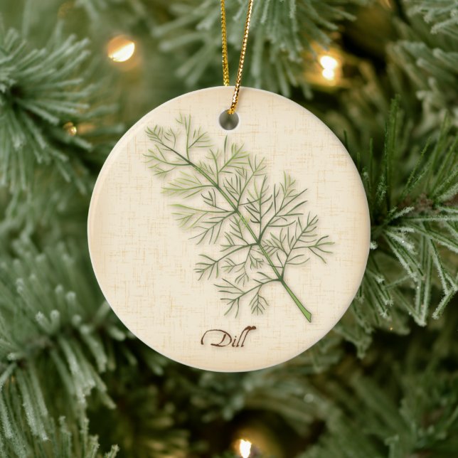 Adorno De Cerámica Dill Herb Ornament (Árbol)