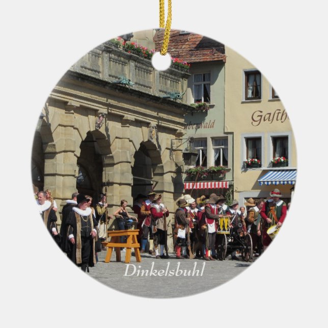 Adorno De Cerámica Dinkelsbuhl Histórico Franconia Town (Frente)