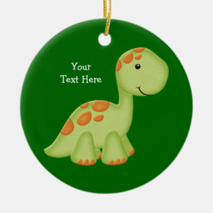 Adorno De Cerámica Dino verde (personalizable)