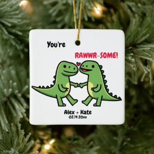 Adorno De Cerámica Dinosaur Valentines