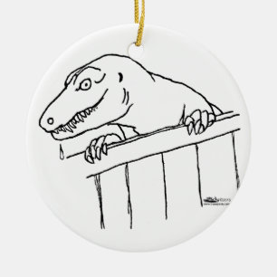 Adorno De Cerámica Dinosaurio amistoso del vecindario