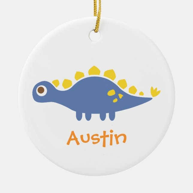 Adorno De Cerámica Dinosaurio azul lindo del Stegosaurus para el (Frente)