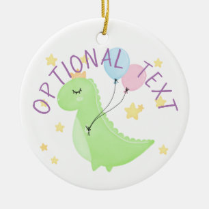 Adorno De Cerámica Dinosaurio con globos