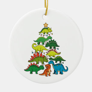 Adorno De Cerámica Dinosaurio de Navidad T Rex Luces de árbol de Navi