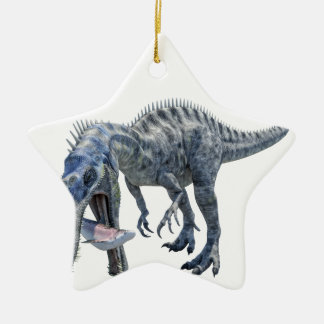 Adorno De Cerámica Dinosaurio de Suchomimus que come un tiburón