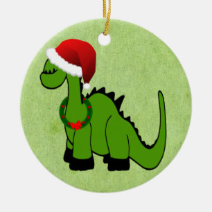 Adorno De Cerámica Dinosaurio del navidad