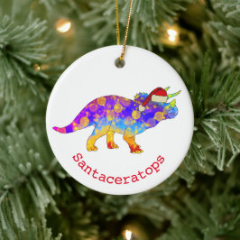 Adorno De Cerámica Dinosaurio navidad
