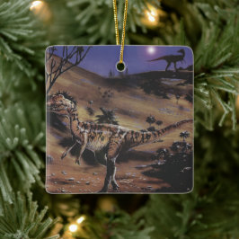 Adorno De Cerámica Dinosaurios Vintage, Dilophosaurus en una noche es