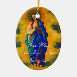 ADORNO DE CERÁMICA DIOS BENDIGA LA INMACULADA CONCEPCIÓN