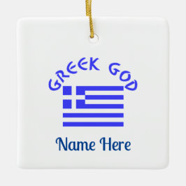 Adorno De Cerámica Dios Griego Bandera de Grecia Personalizada 