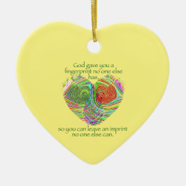 Adorno De Cerámica Dios te dio una huella digital