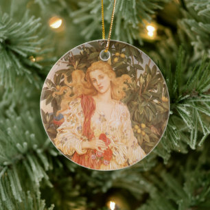 Adorno De Cerámica Diosa de las Flores y Blossoms, Flora por Morgan