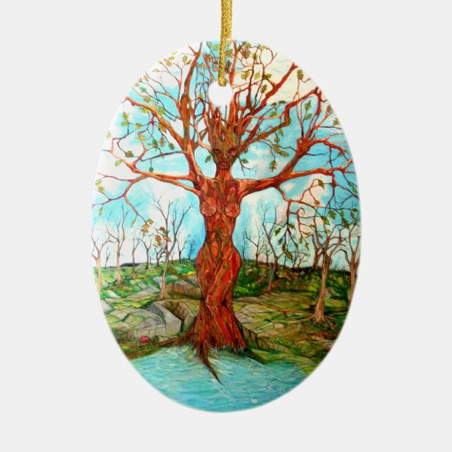 Adorno De Cerámica Diosa del árbol (Frente)