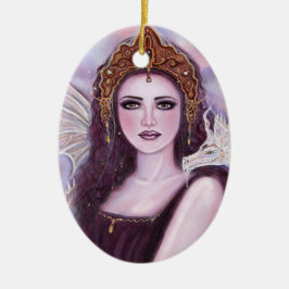 Adorno De Cerámica Diosa Demeter con serpiente de Renee Lavoie