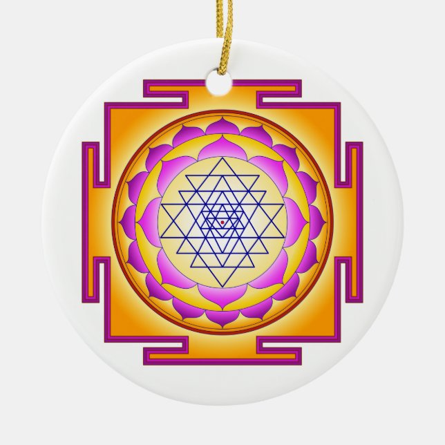 Adorno De Cerámica Diosa Shri Lalitha Tripura Sundari de Sri Chakra (Frente)