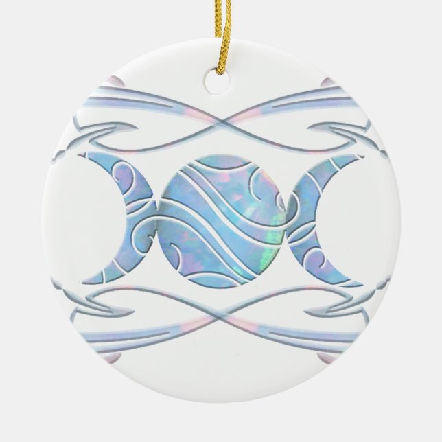 Adorno De Cerámica Diosa triple del ópalo de la luna (Frente)