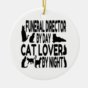 Adorno De Cerámica Director funerario de Cat Lover
