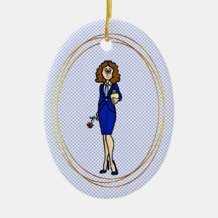 Adorno De Cerámica Directora Funeral Femenina Holn Ornament