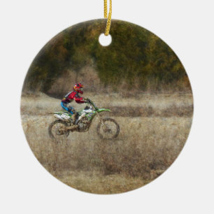 Adorno De Cerámica Dirt Bike Riding