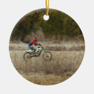 Adorno De Cerámica Dirt Bike Riding