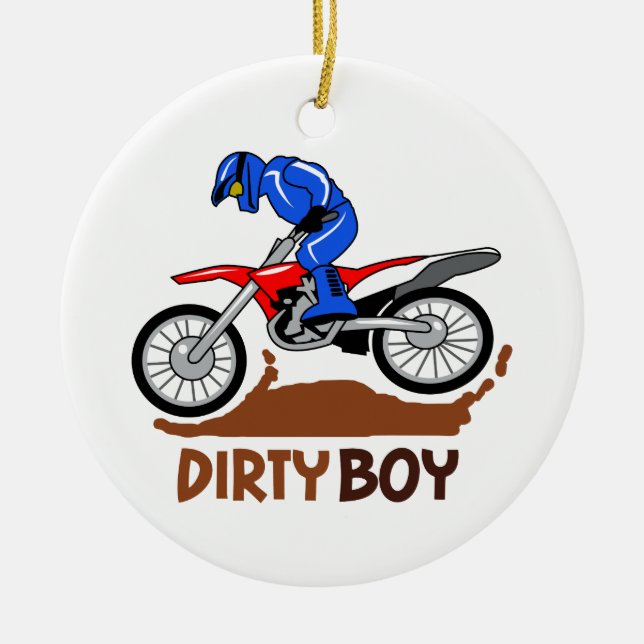 Adorno De Cerámica Dirty Boy Motocross (Frente)