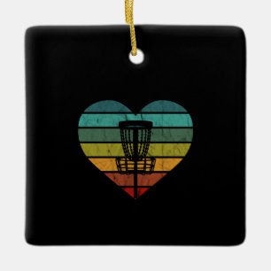 Adorno De Cerámica DiscGolf - Canasta de Objetivo Retro Vintage