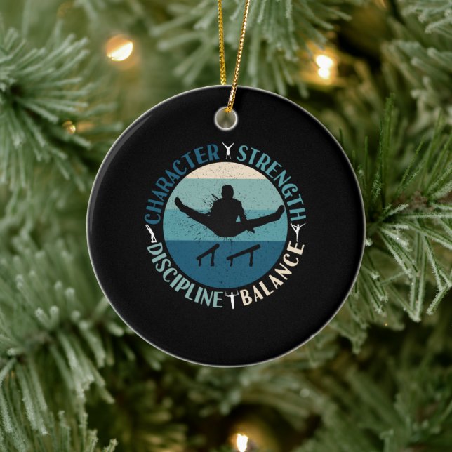 Adorno De Cerámica Disciplina de la fuerza de la gimnasia masculina (Árbol)