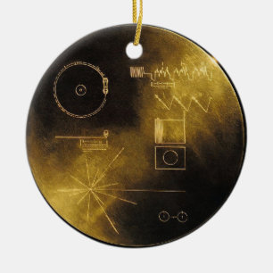 Adorno De Cerámica Disco de oro del viajero