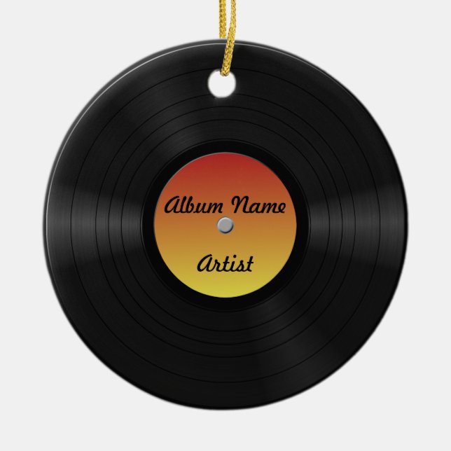 Adorno De Cerámica Disco de vinilo de encargo falso (Frente)