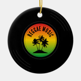 Adorno De Cerámica Disco de vinilo de música reggae Navidad