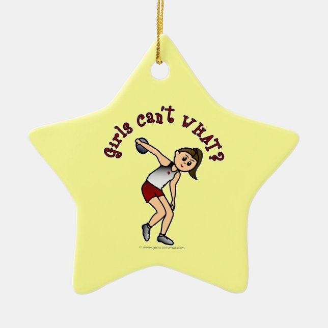 Adorno De Cerámica Discus femenino ligero (Frente)