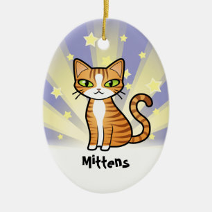 Adorno De Cerámica Diseñe su propio gato del dibujo animado