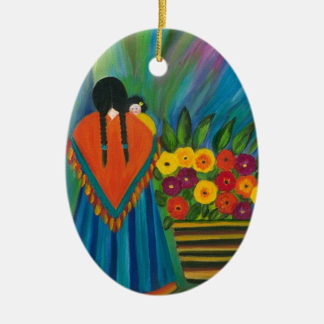 Adorno De Cerámica Diseño #1 del sudoeste (Frente)