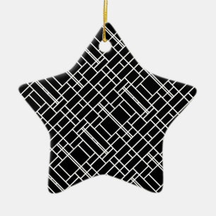 Adorno De Cerámica Diseño abstracto blanco negro lindo