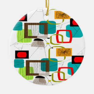 Adorno De Cerámica Diseño abstracto moderno de mediados de siglo