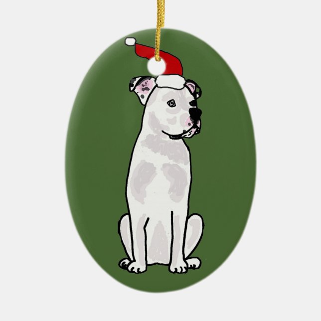 Adorno De Cerámica Diseño americano blanco divertido del navidad del (Frente)
