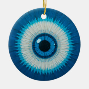 Adorno De Cerámica Diseño Artístico de Ojo Malo Azul