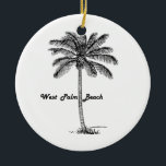 Adorno De Cerámica Diseño blanco y negro de West Palm Beach y de la<br><div class="desc">Diseño blanco y negro de West Palm Beach. Inspirado por la simplicidad,  blanco y negro,  el viaje y el verano. ¡Visite nuestra tienda para encontrar más diseños de la palma y de la ciudad!</div>