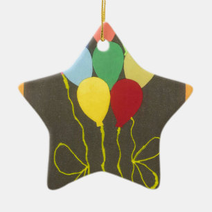 Adorno De Cerámica Diseño de Arte Gráfico de Globos de Cumpleaños Col