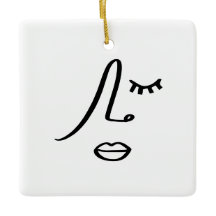 Diseño de arte moderno de cara minimalista abstrac