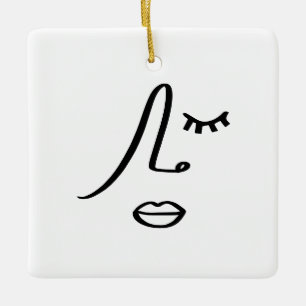 Adorno De Cerámica Diseño de arte moderno de cara minimalista abstrac