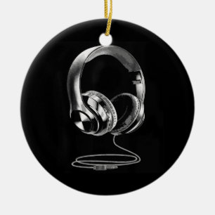 Adorno De Cerámica Diseño de audífonos Guay para hombres DJ Music