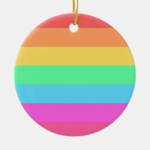 Adorno De Cerámica Diseño de bandas de color de arcoiris Pastel