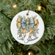 Diseño de Bow Gold y Blue Festive - Personalizado