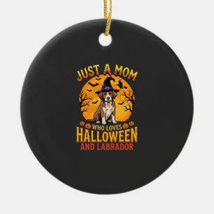 Adorno De Cerámica Diseño de bruja madre labrador Halloween_1