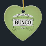 Adorno De Cerámica Diseño de Bunco del vintage<br><div class="desc">El vintage maravilloso inspiró diseño gráfico por Artinspired. Diseño de la impresión de la escuela vieja de las características. Perfeccione para su acontecimiento siguiente de Bunco. Personalice los artículos para los regalos y los premios. El color de fondo se puede cambiar para caber su propio estilo. Ruede los dados, buenas...</div>