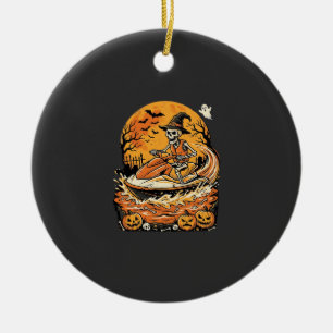 Adorno De Cerámica Diseño de calavera de bruja de calabaza de Hallowe