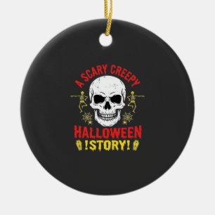 Adorno De Cerámica Diseño de calavera de historia espeluznante de Hal
