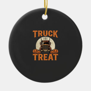 Adorno De Cerámica Diseño de camión semi Halloween Truck or Treat_1
