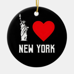 Adorno De Cerámica Diseño de camiseta con corazón I Love New York